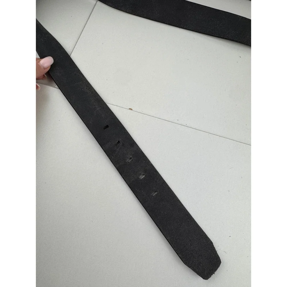 Calvin Klein Jeans Black‎ Leather Belt Silver Buckle Men Women Size Medium